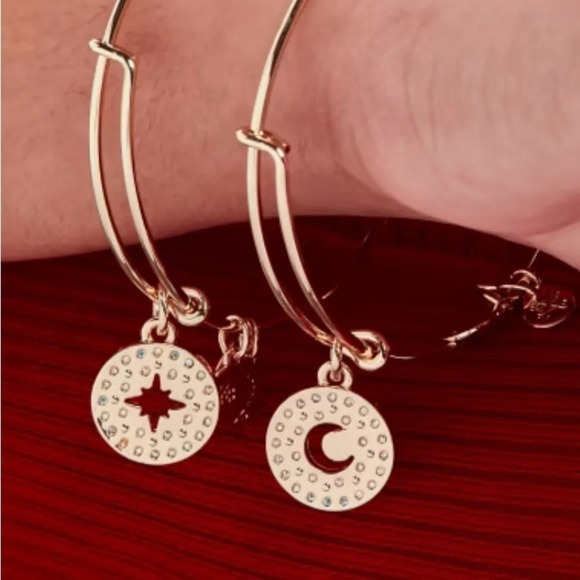 Alex and Ani Jewelry - Alex and ani Best Friends Moon + Star Charm Bangle, Set of 2